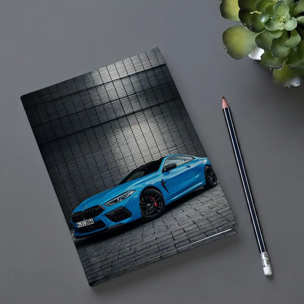 BMW M8 Blue Coupe Urban Wall Background – Notebooks