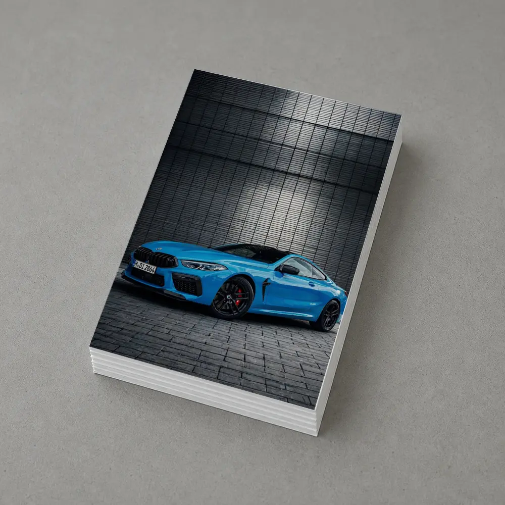 BMW M8 Blue Coupe Urban Wall Background – Postcards