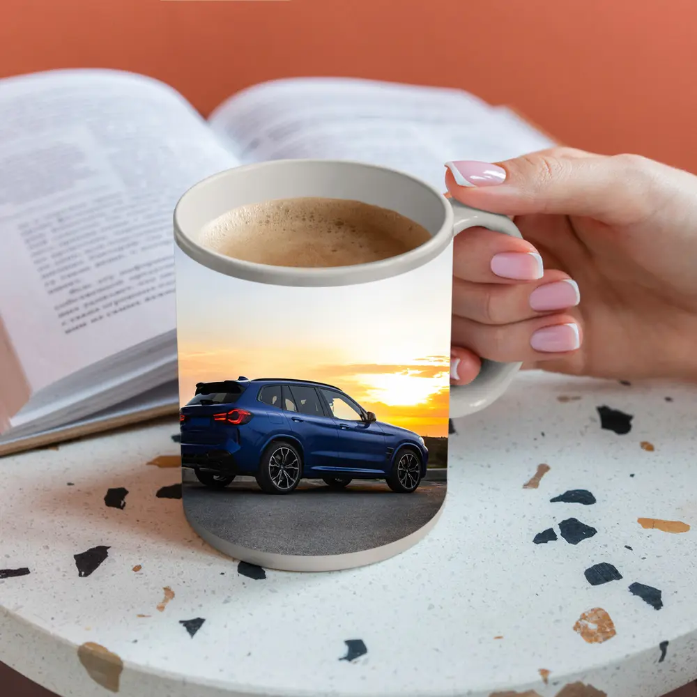 BMW X3 M Blue SUV Sunset Shot – Mugs