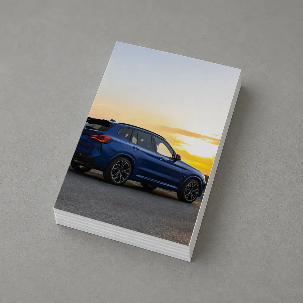BMW X3 M Blue SUV Sunset Shot – Postcards