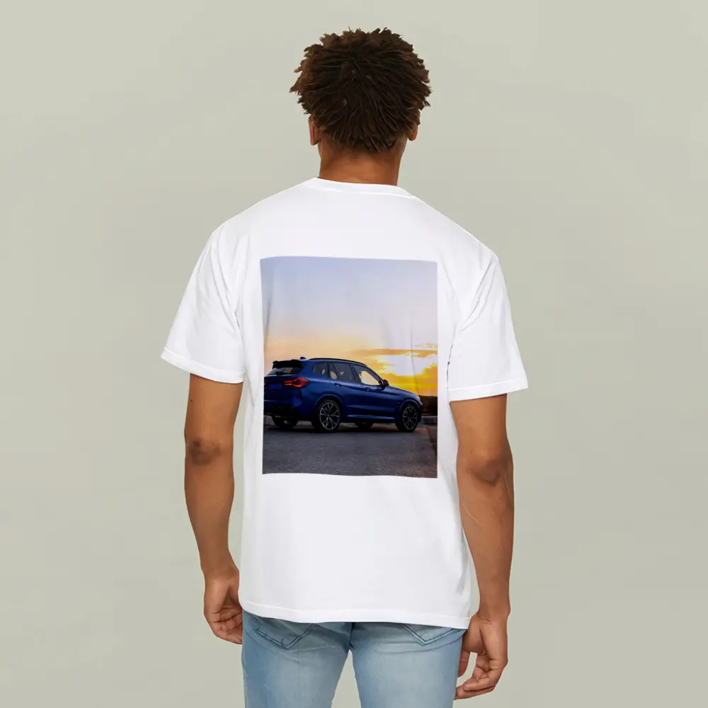 BMW X3 M Blue SUV Sunset Shot – T-Shirts