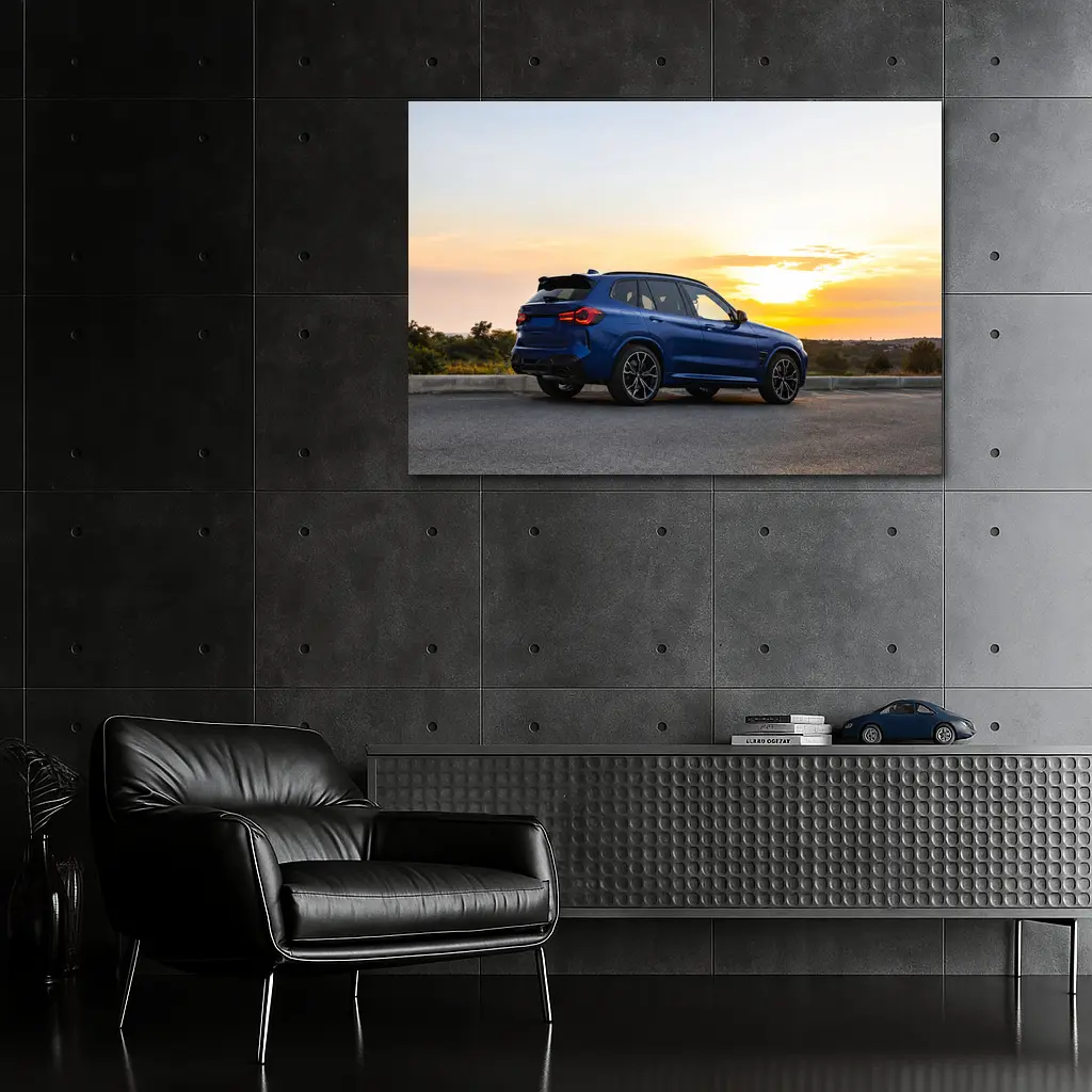BMW X3 M Blue SUV Sunset Shot – Wall Art