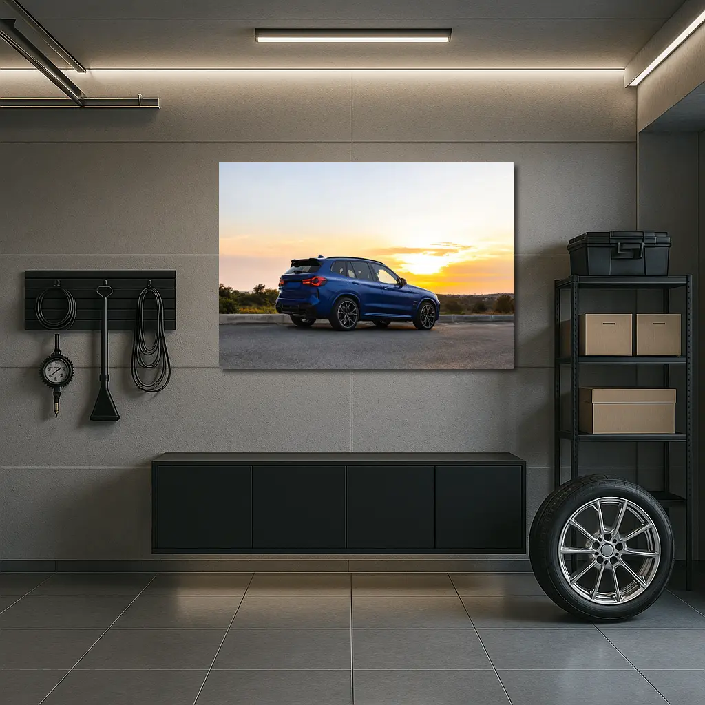 BMW X3 M Blue SUV Sunset Shot – Wall Art