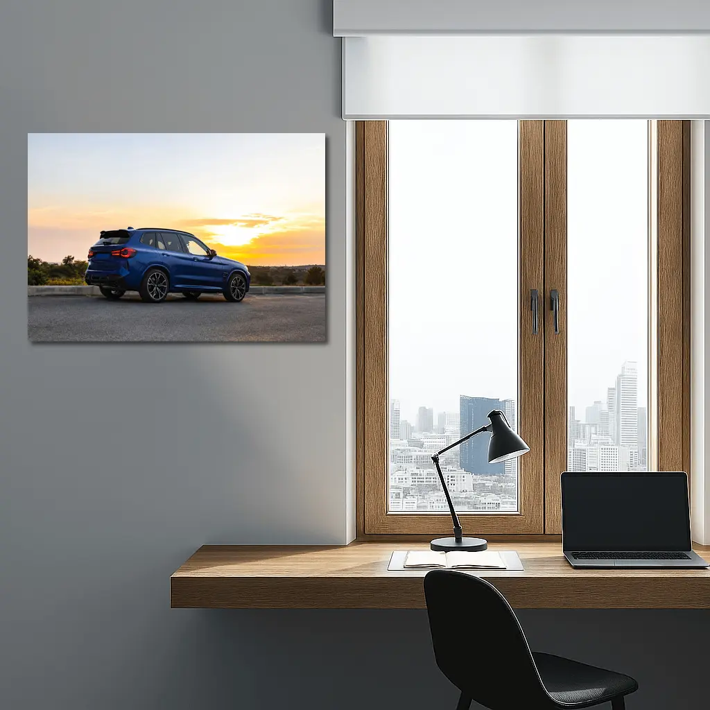 BMW X3 M Blue SUV Sunset Shot – Wall Art