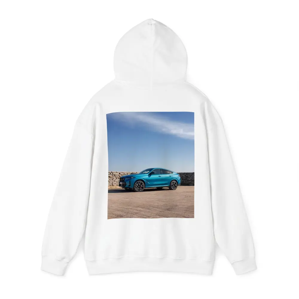 BMW X6 Blue Coupe SUV Outdoor Setting – Hoodies