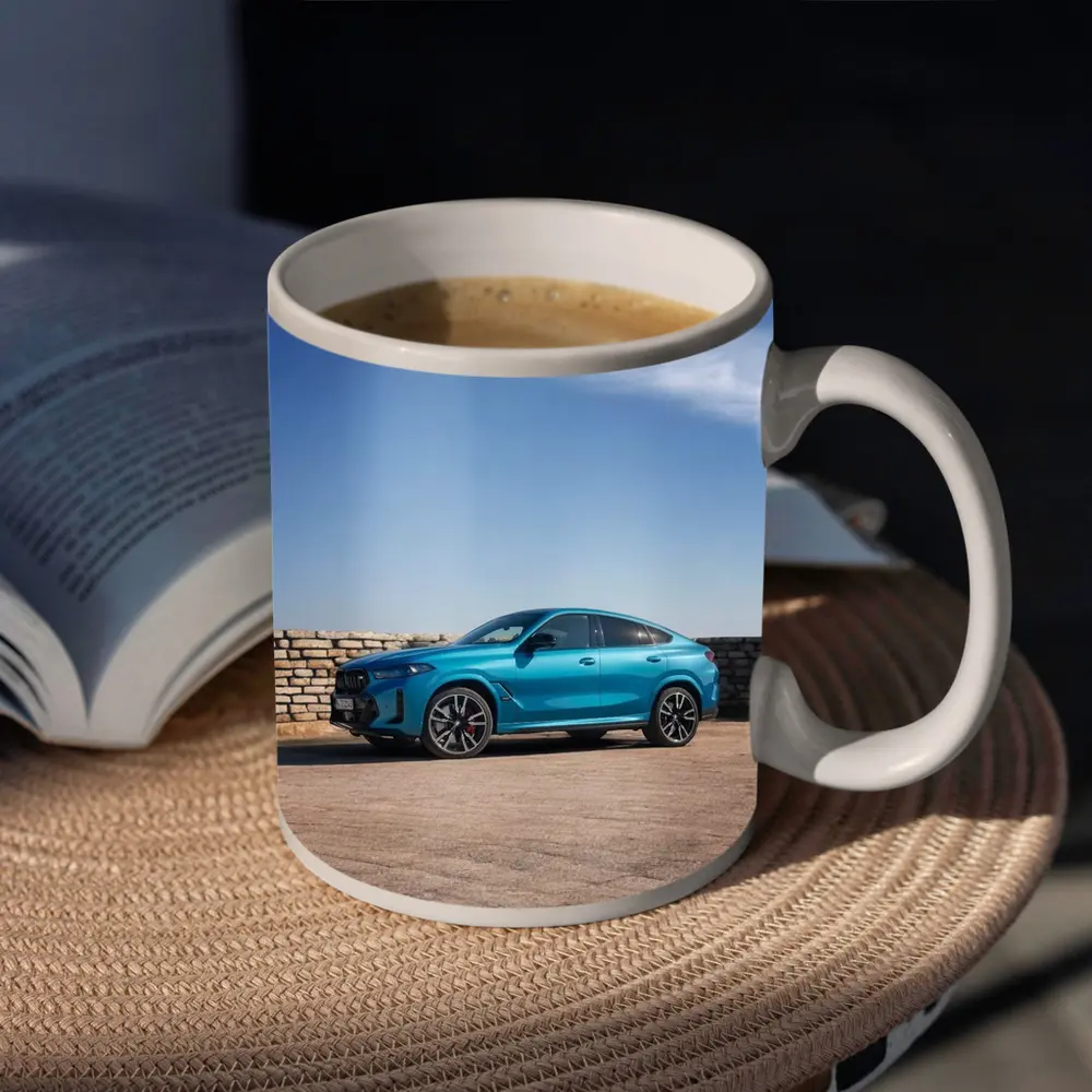 BMW X6 Blue Coupe SUV Outdoor Setting – Mugs