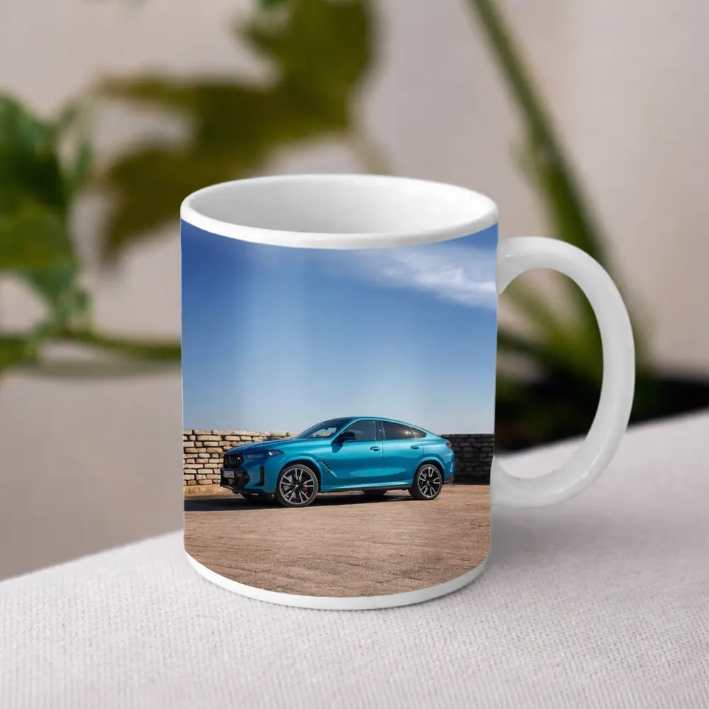 BMW X6 Blue Coupe SUV Outdoor Setting – Mugs