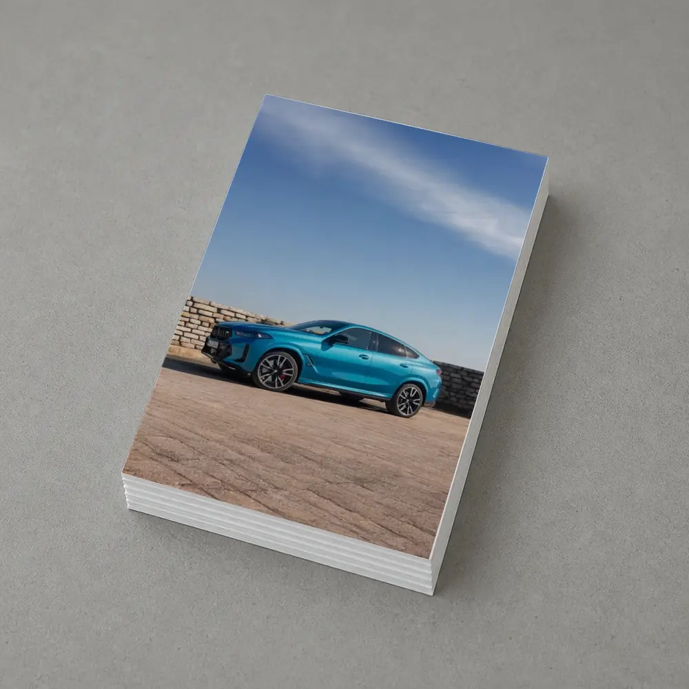 BMW X6 Blue Coupe SUV Outdoor Setting – Postcards