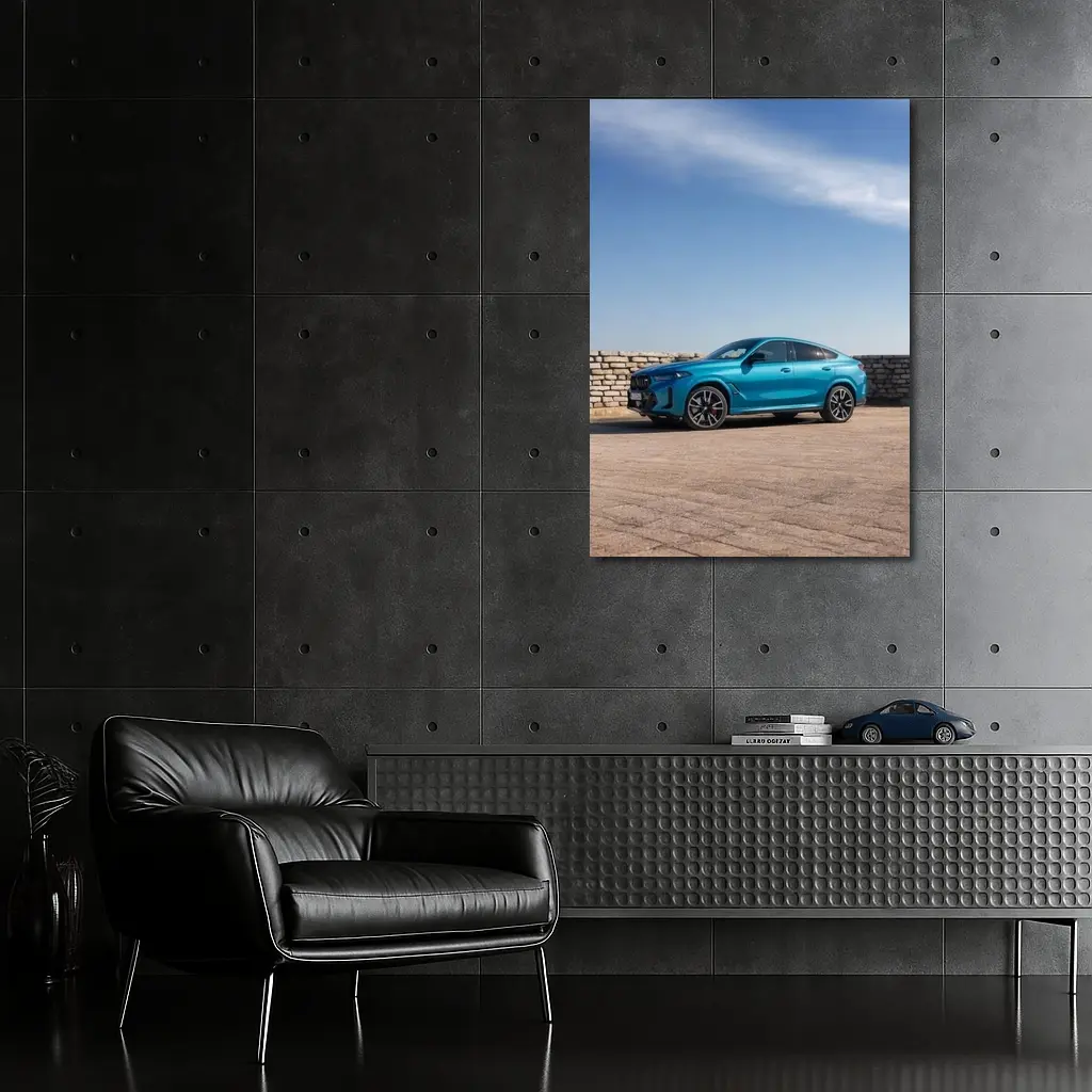 BMW X6 Blue Coupe SUV Outdoor Setting – Wall Art