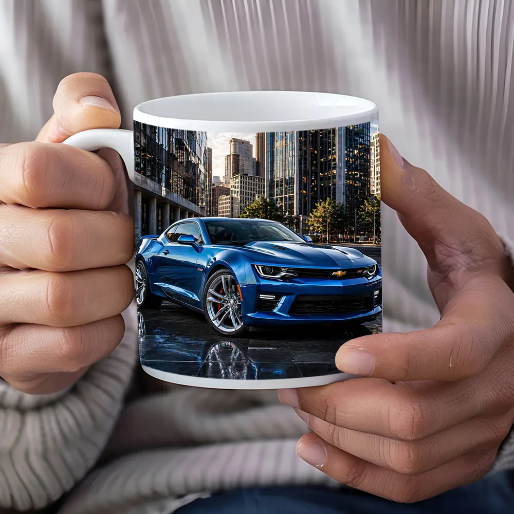 Blue Chevrolet Camaro SS City Background – Mugs