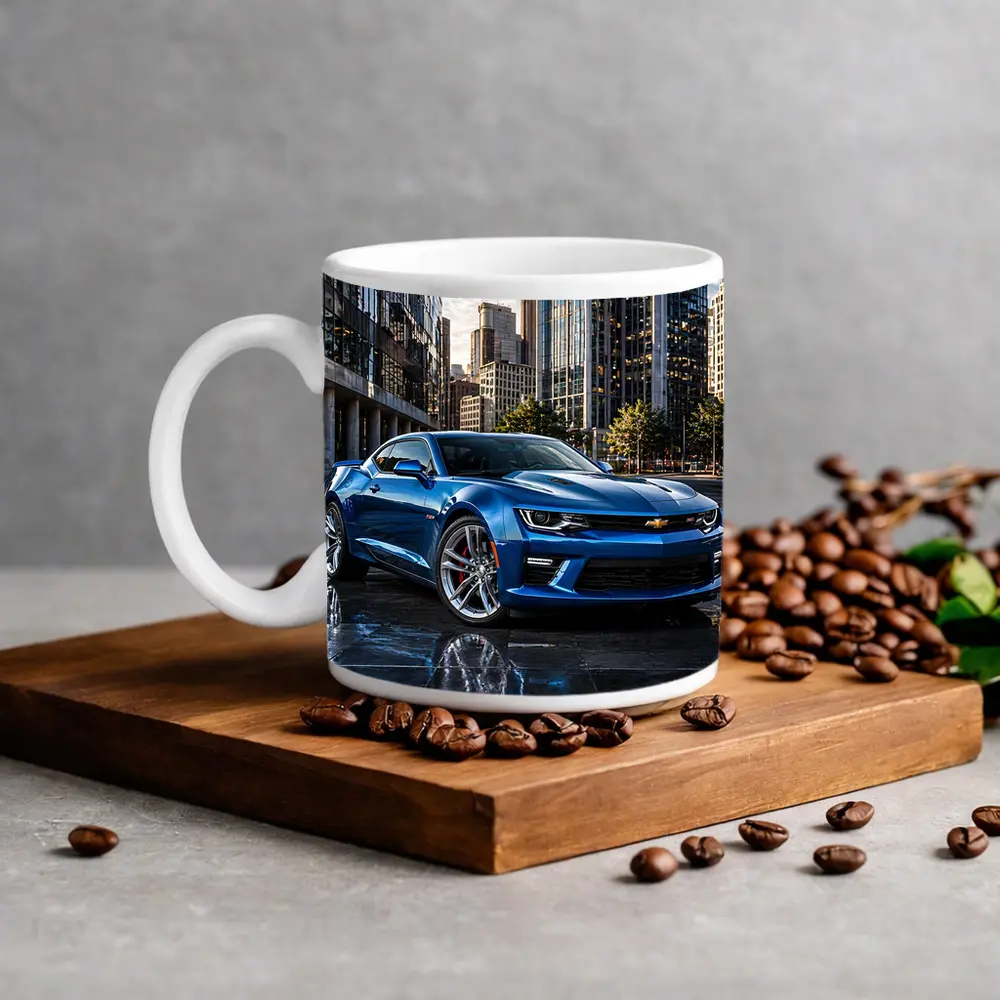 Blue Chevrolet Camaro SS City Background – Mugs