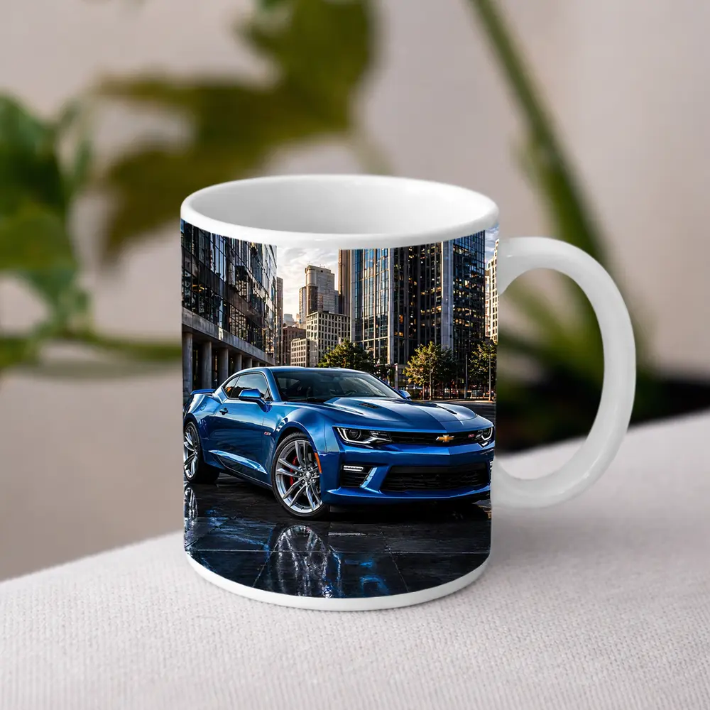 Blue Chevrolet Camaro SS City Background – Mugs