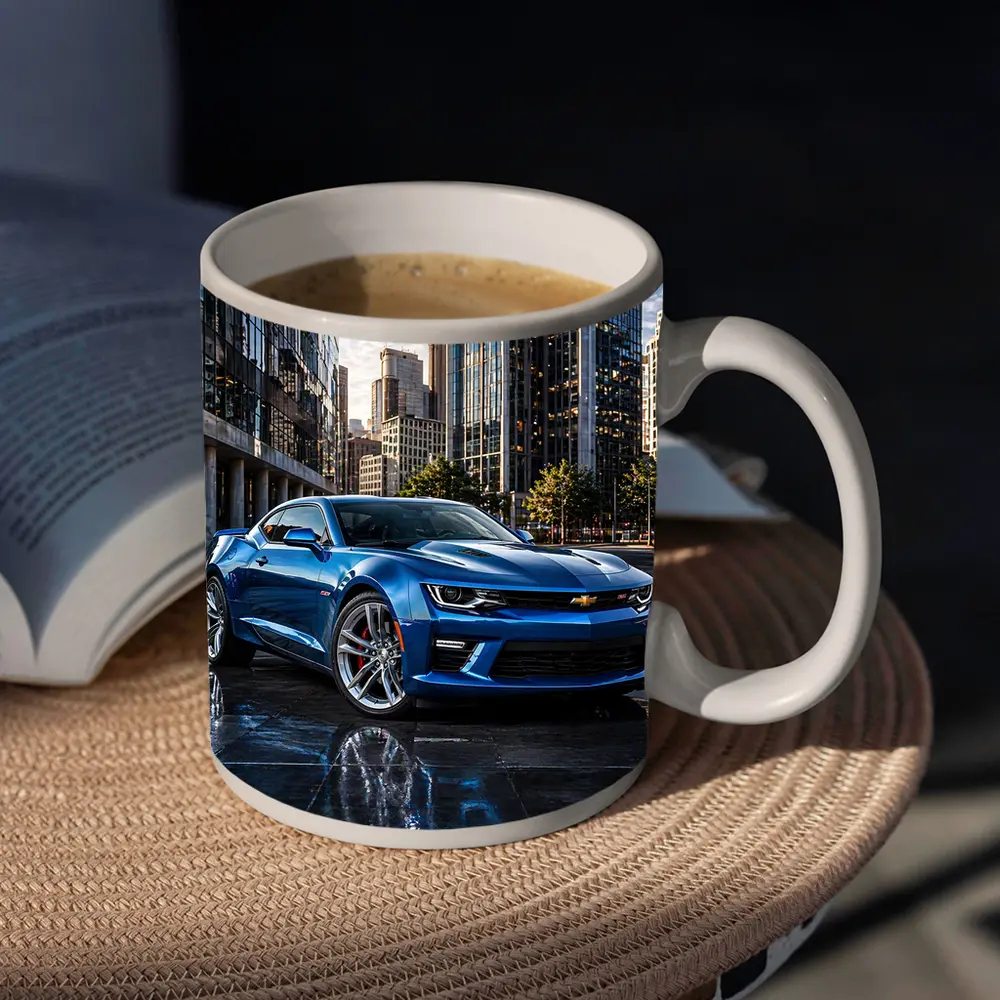Blue Chevrolet Camaro SS City Background – Mugs