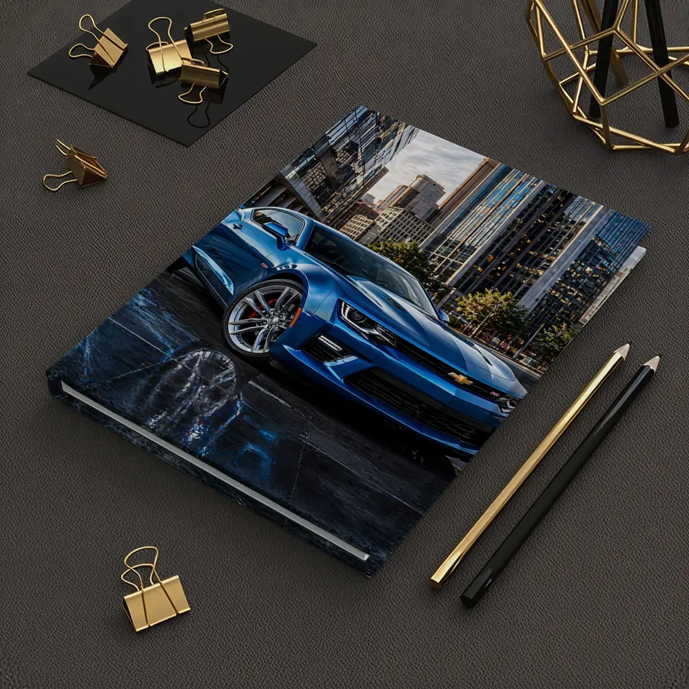 Blue Chevrolet Camaro SS City Background – Notebooks
