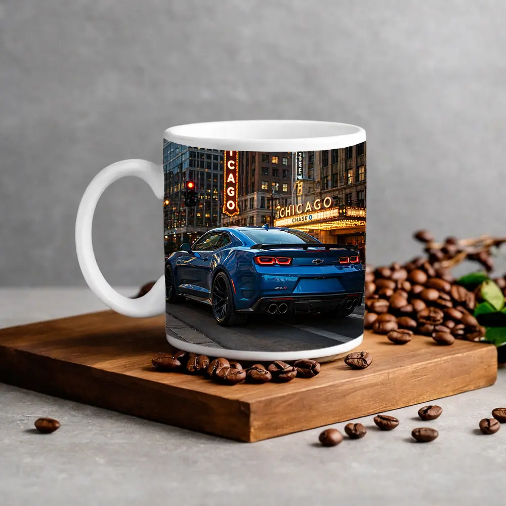 Chevrolet Camaro ZL1 Blue Chicago Street – Mugs