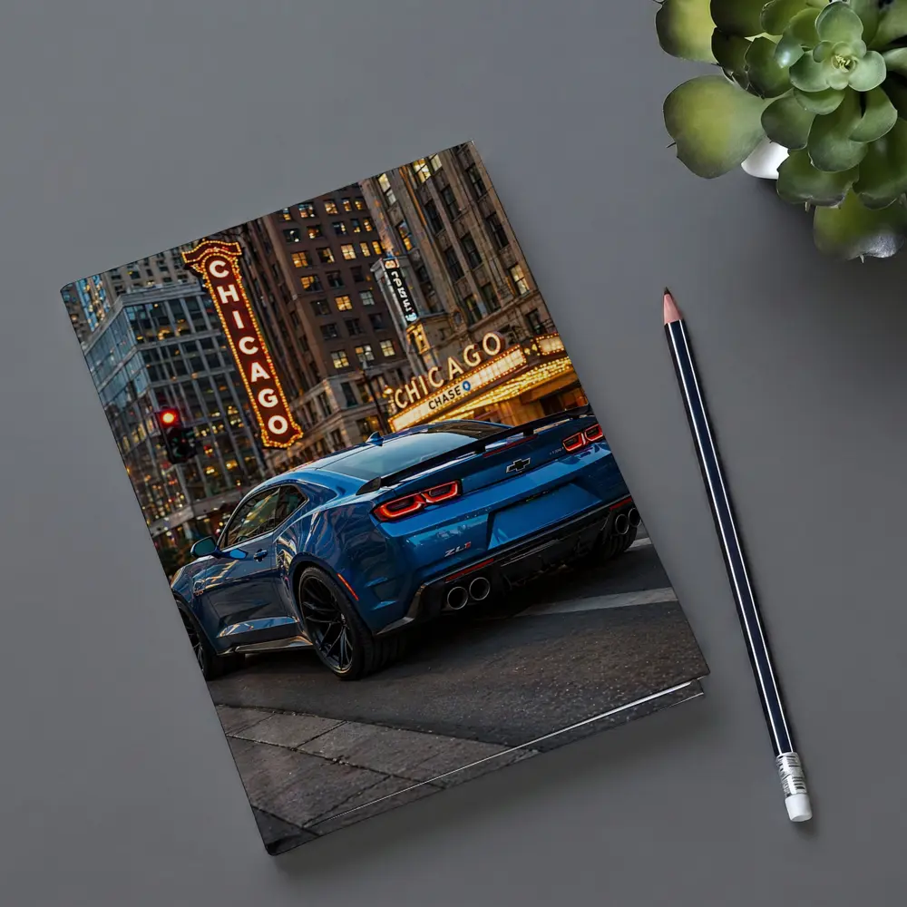 Chevrolet Camaro ZL1 Blue Chicago Street – Notebooks