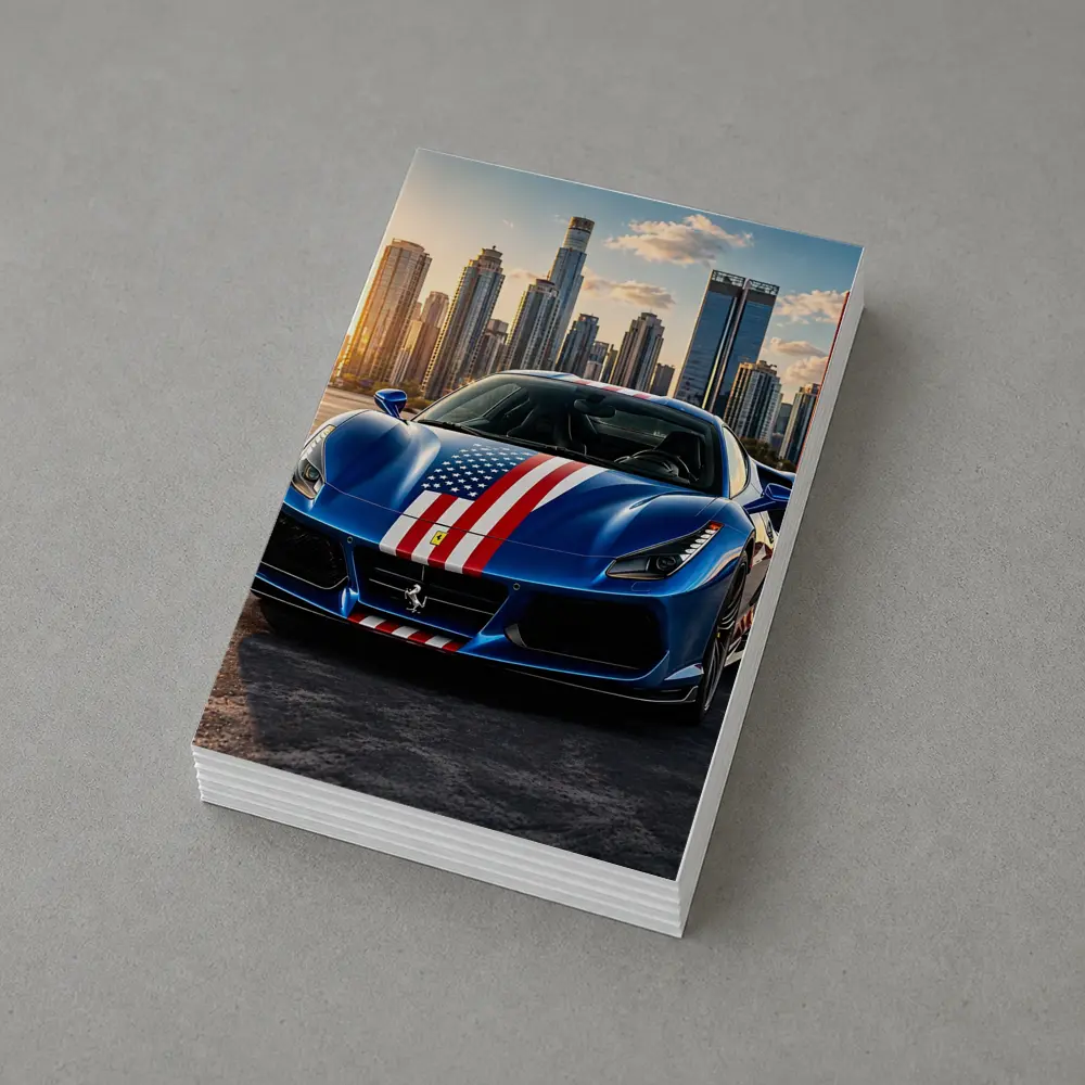 Ferrari 488 GTB American Flag City Skyline – Postcards