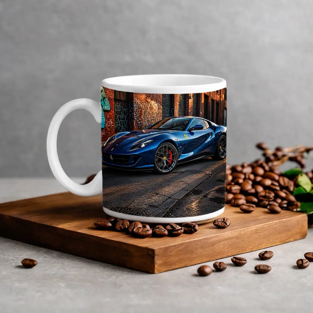 Ferrari 812 Superfast Blue Urban Street – Mugs