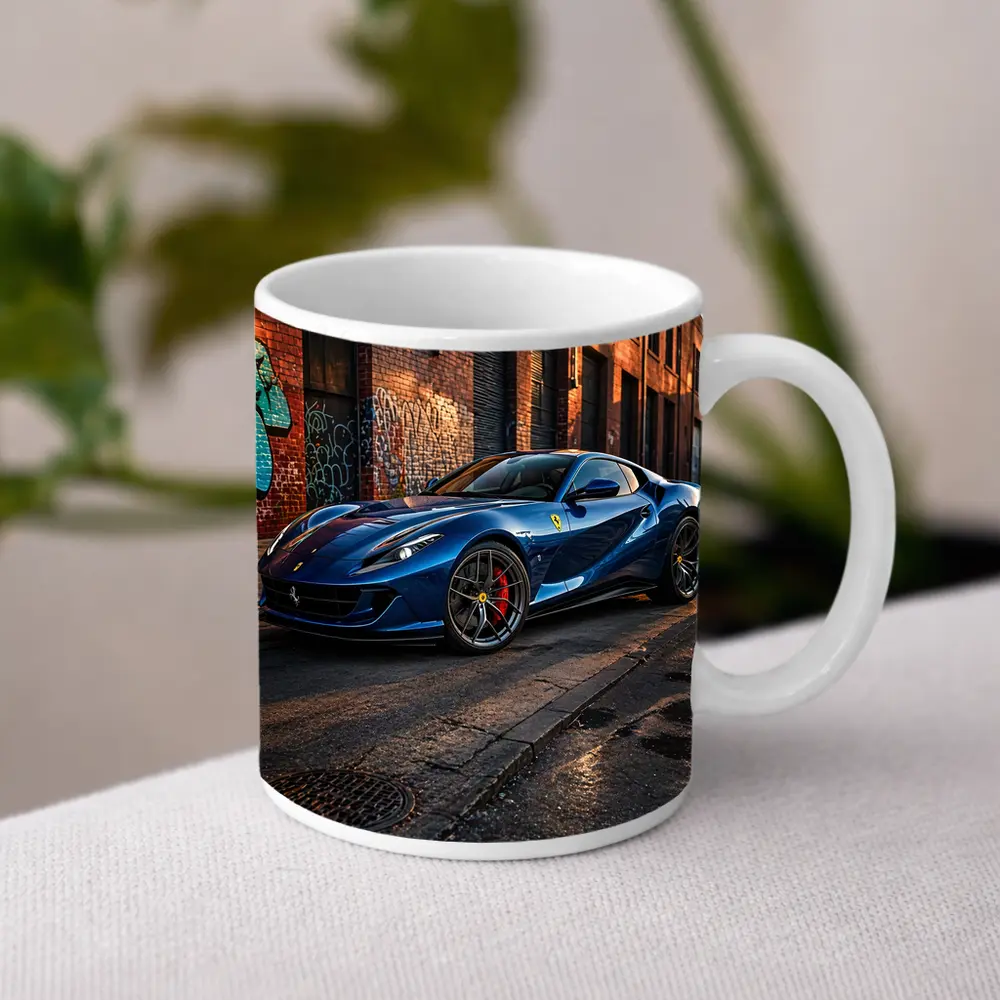 Ferrari 812 Superfast Blue Urban Street – Mugs