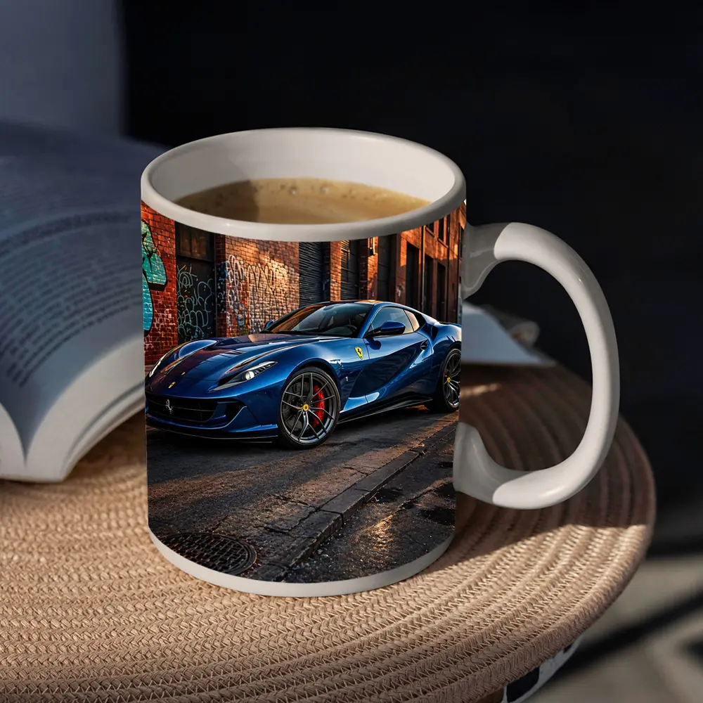 Ferrari 812 Superfast Blue Urban Street – Mugs