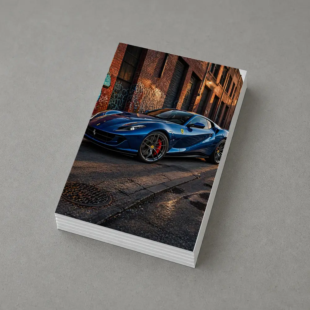 Ferrari 812 Superfast Blue Urban Street – Postcards