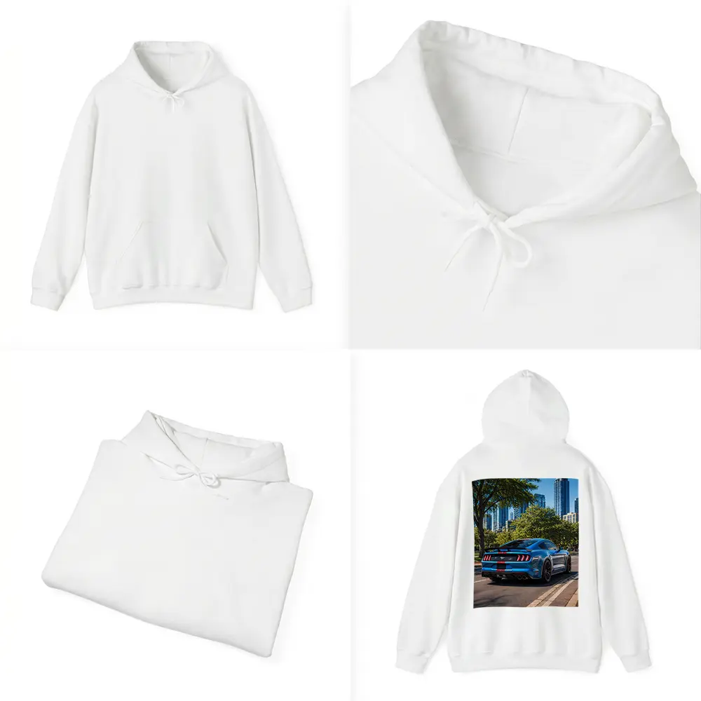 Blue Ford Mustang GT City Street – Hoodies