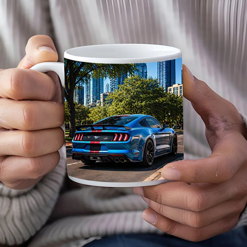 Blue Ford Mustang GT City Street – Mugs