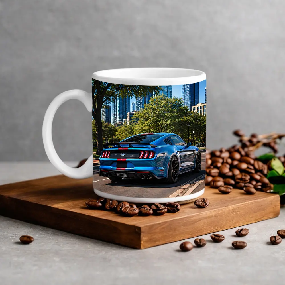 Blue Ford Mustang GT City Street – Mugs