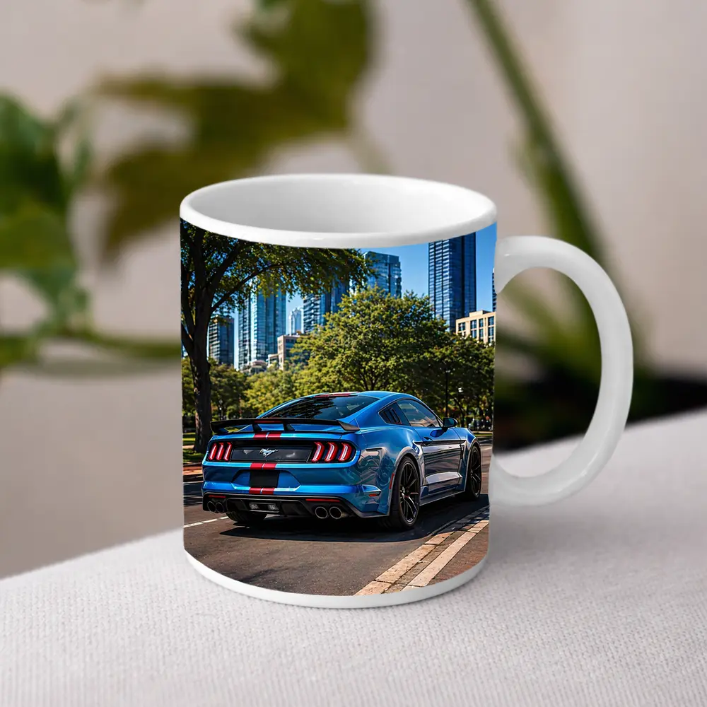 Blue Ford Mustang GT City Street – Mugs