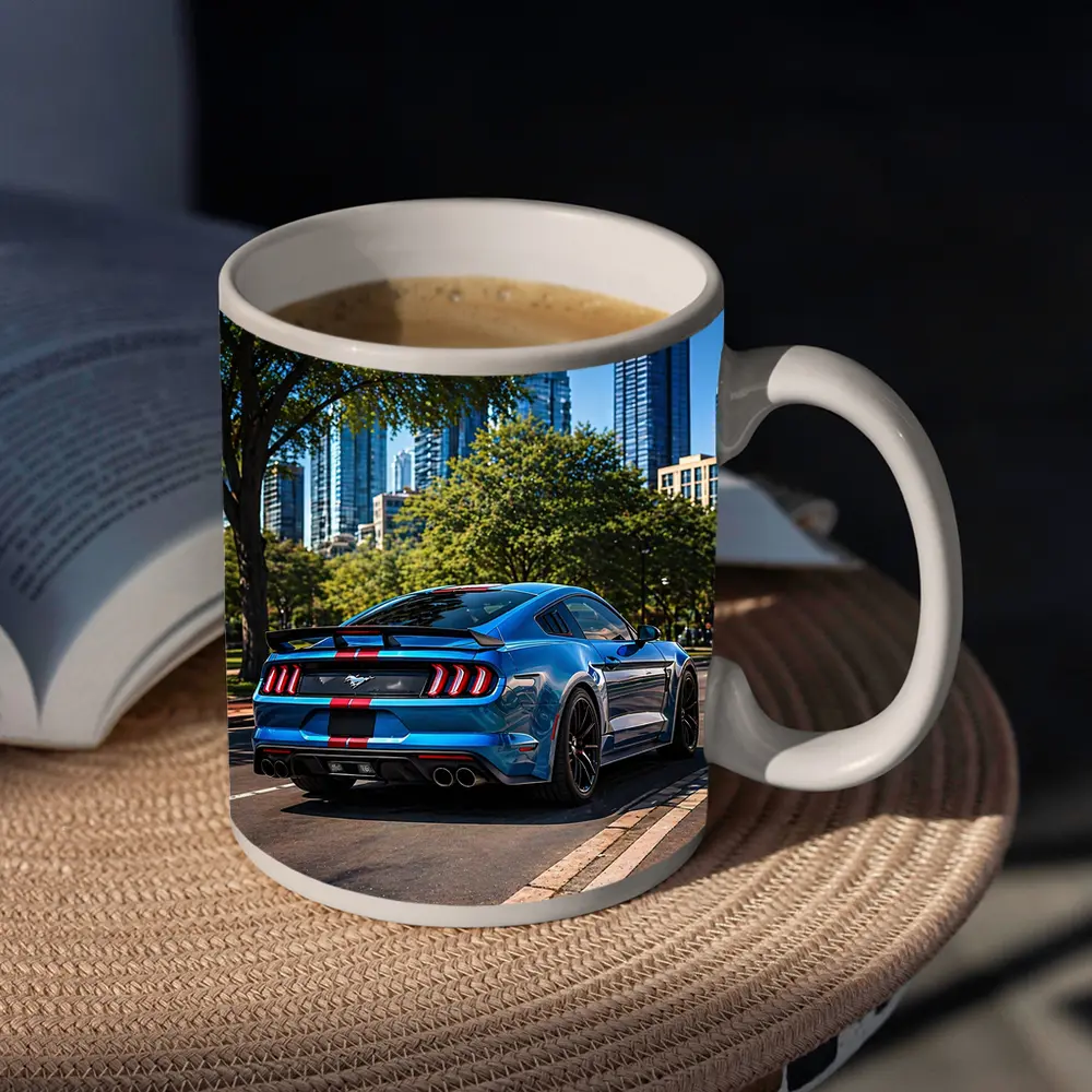 Blue Ford Mustang GT City Street – Mugs