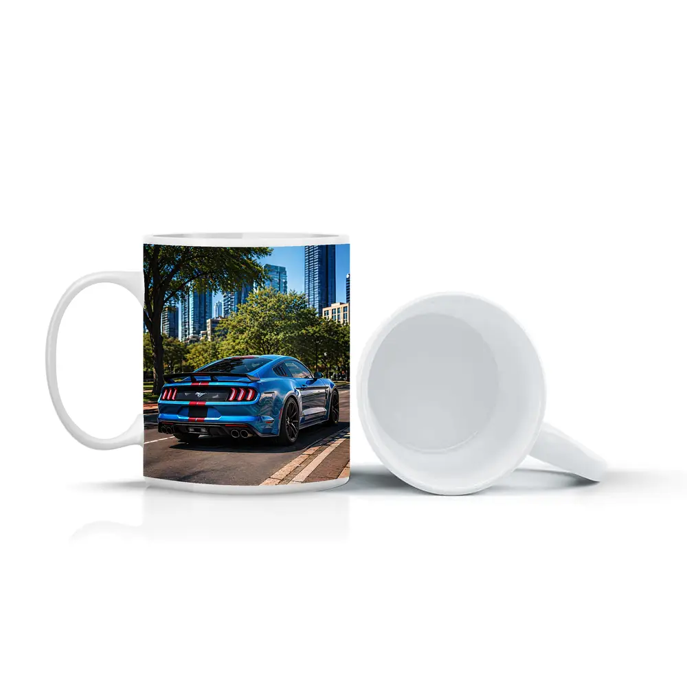 Blue Ford Mustang GT City Street – Mugs
