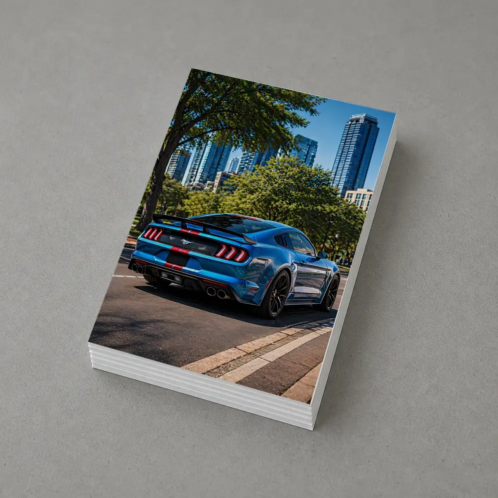 Blue Ford Mustang GT City Street – Postcards