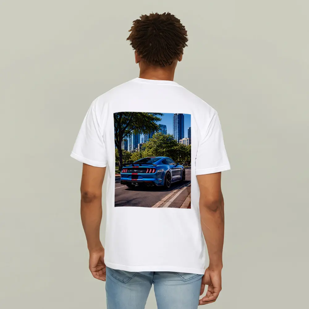 Blue Ford Mustang GT City Street – T-Shirts