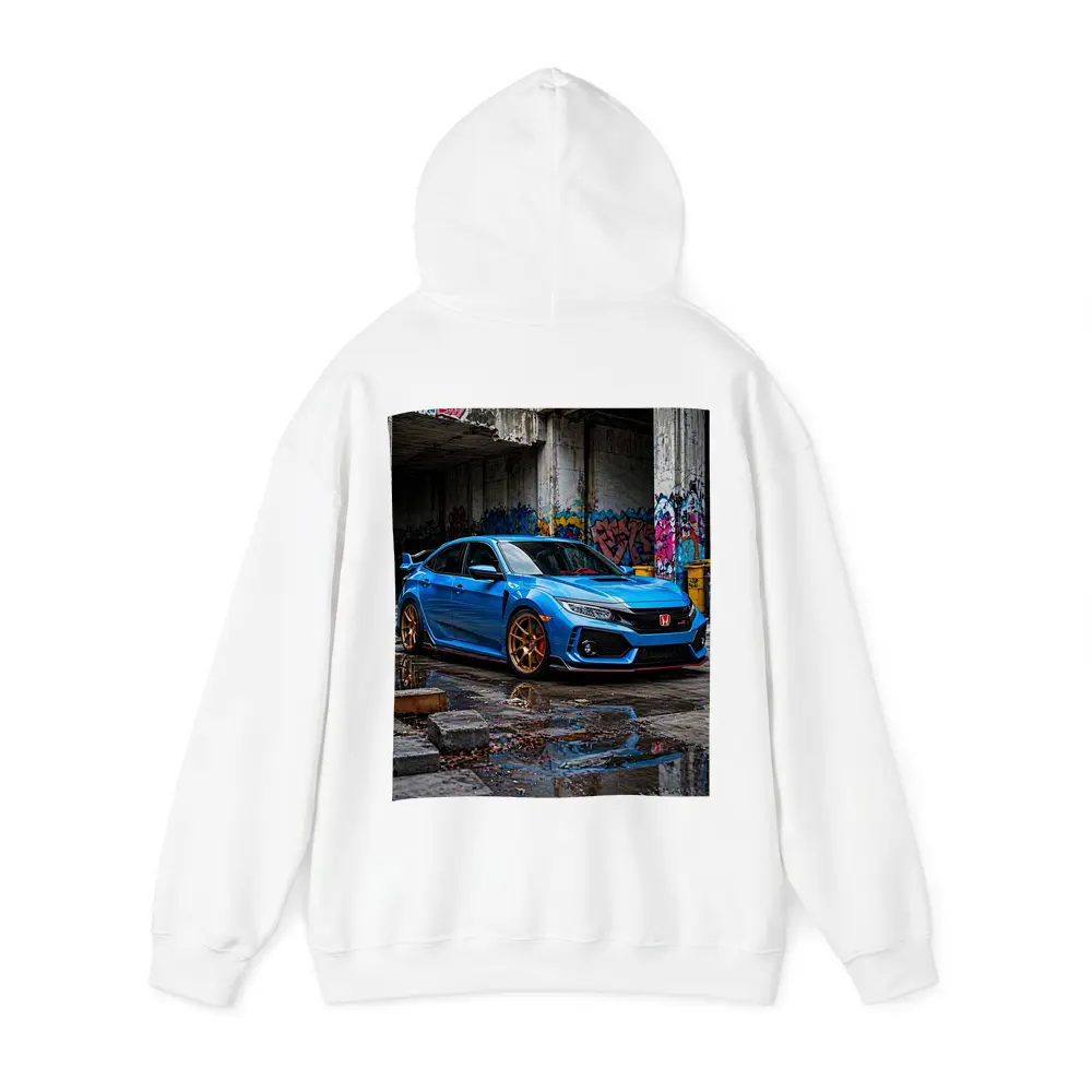 Honda Civic Type R Blue Urban Setting – Hoodies