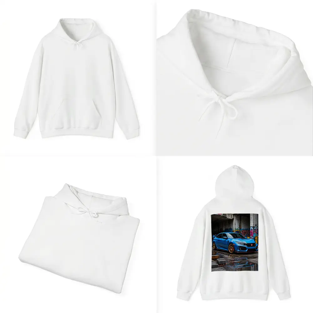 Honda Civic Type R Blue Urban Setting – Hoodies
