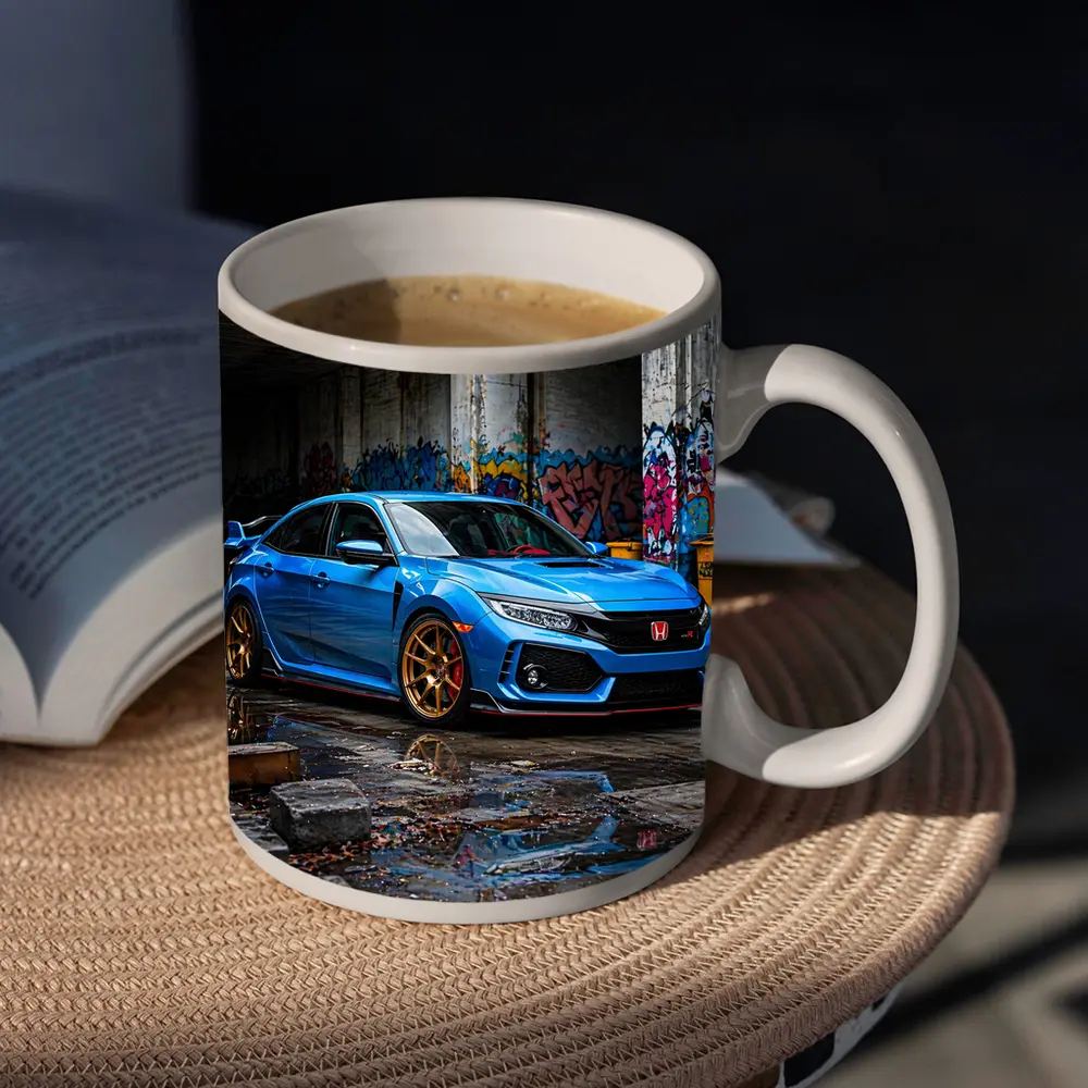Honda Civic Type R Blue Urban Setting – Mugs