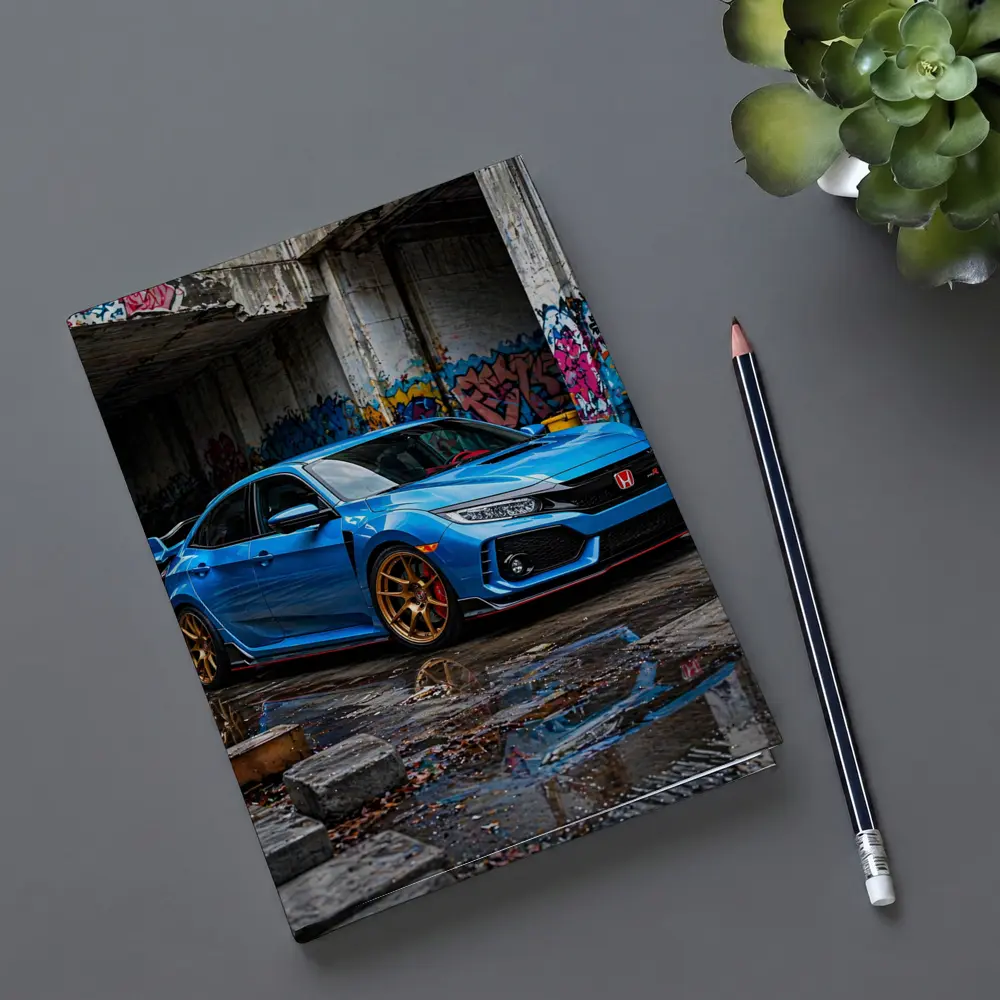 Honda Civic Type R Blue Urban Setting – Notebooks