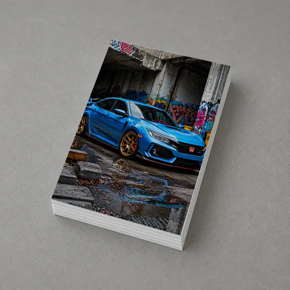 Honda Civic Type R Blue Urban Setting – Postcards