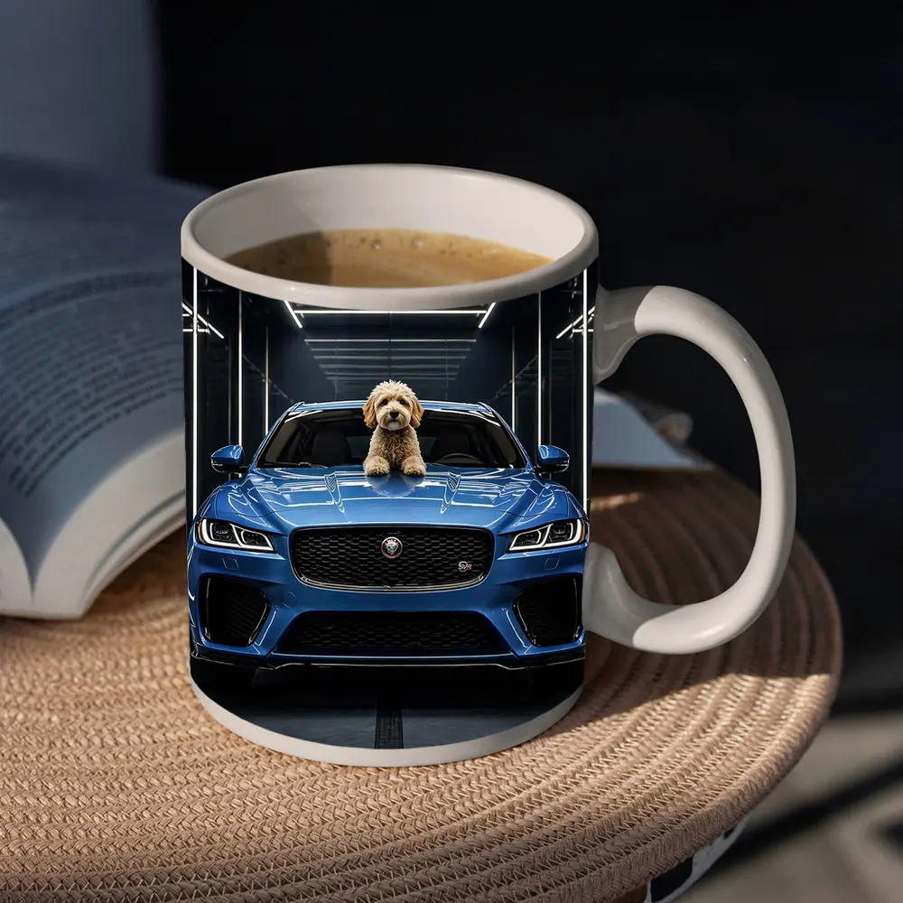 Blue Jaguar F-Pace SVR Dog Garage – Mugs