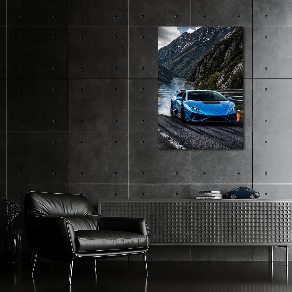 Lamborghini Huracan Blue Mountain Road Drift – Wall Art
