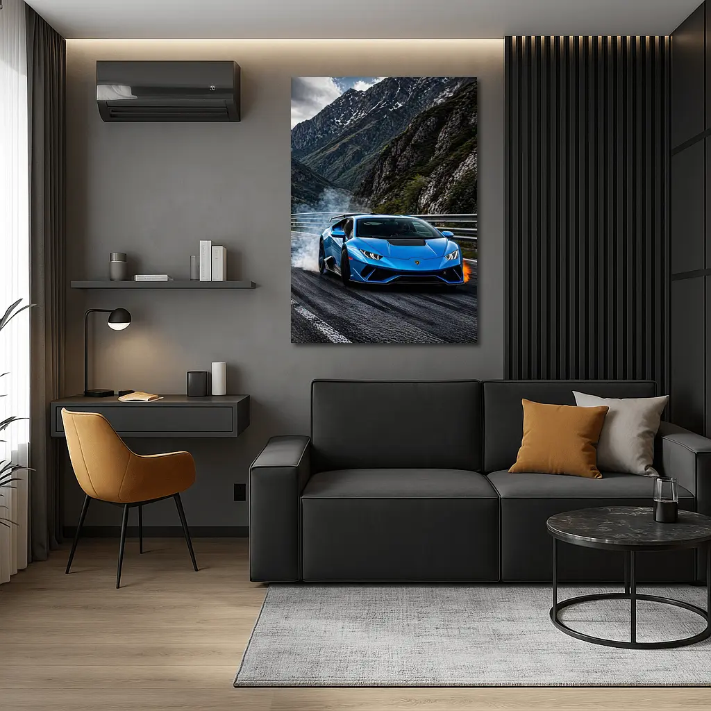 Lamborghini Huracan Blue Mountain Road Drift – Wall Art