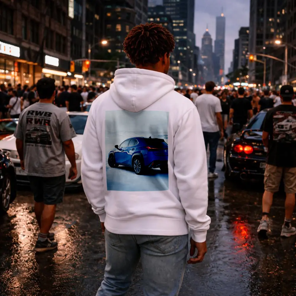 Lexus UX Blue SUV Winter Snow Landscape – Hoodies