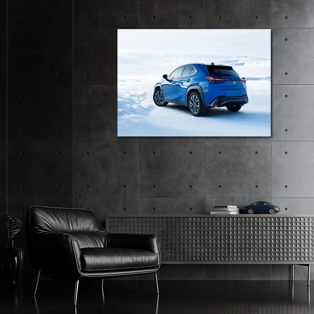 Lexus UX Blue SUV Winter Snow Landscape – Wall Art