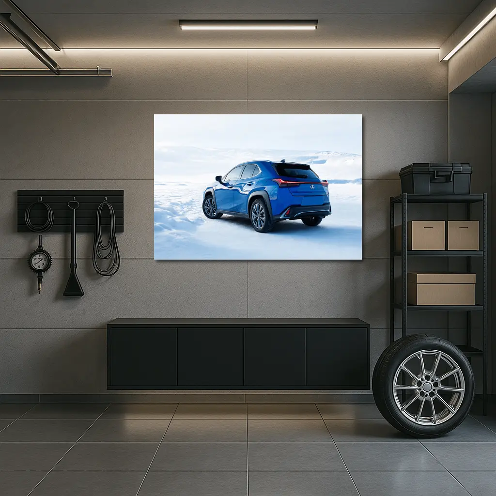 Lexus UX Blue SUV Winter Snow Landscape – Wall Art