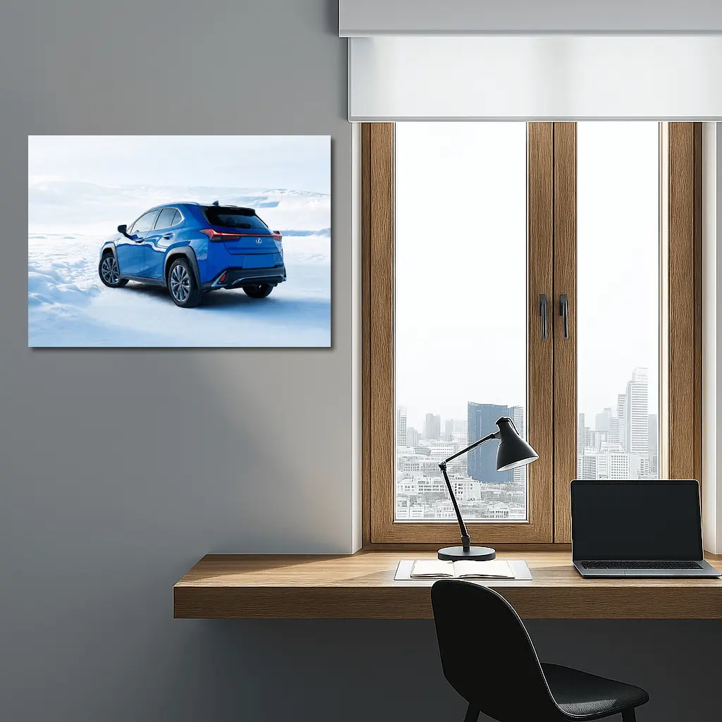 Lexus UX Blue SUV Winter Snow Landscape – Wall Art