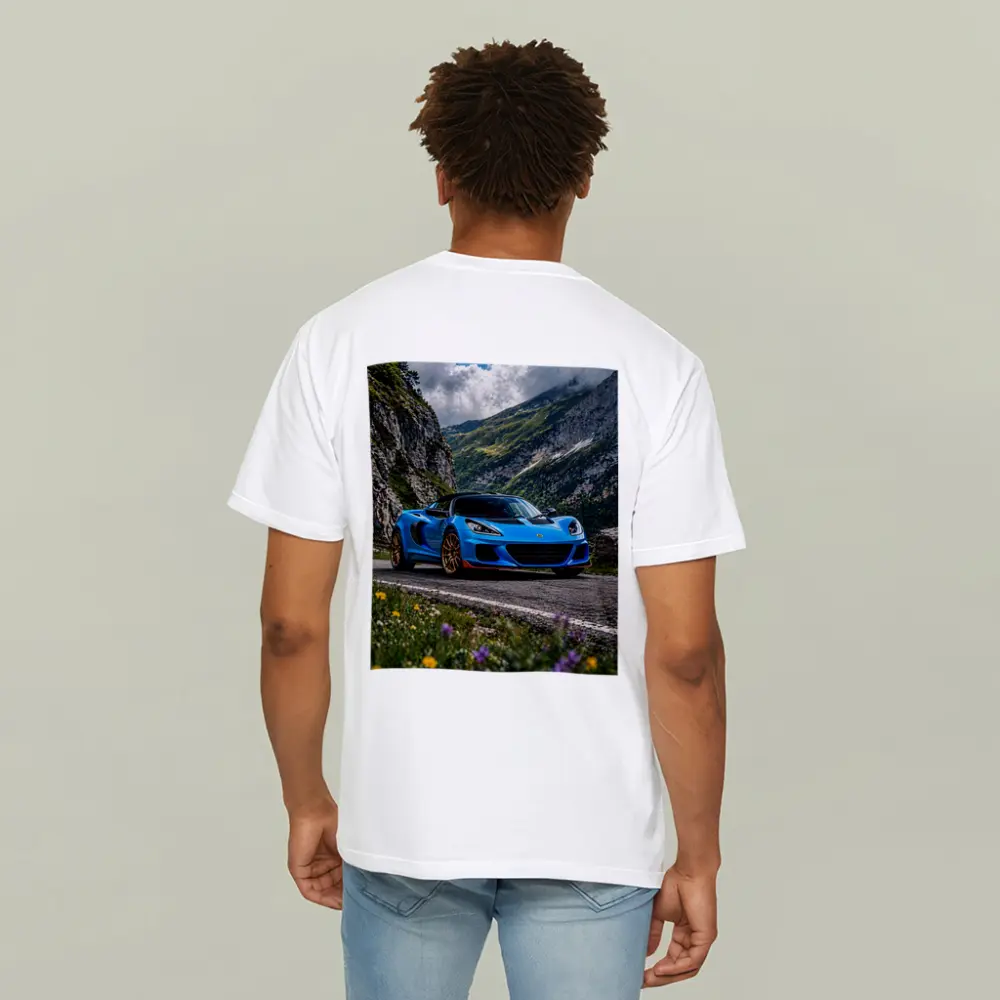 Lotus Elise Blue Sports Car Mountain Road – T-Shirts