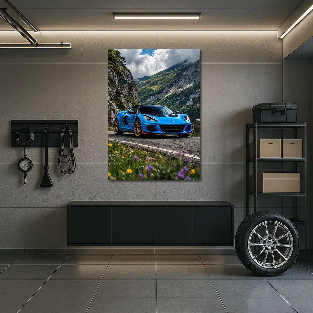 Lotus Elise Blue Sports Car Mountain Road – Wall Art