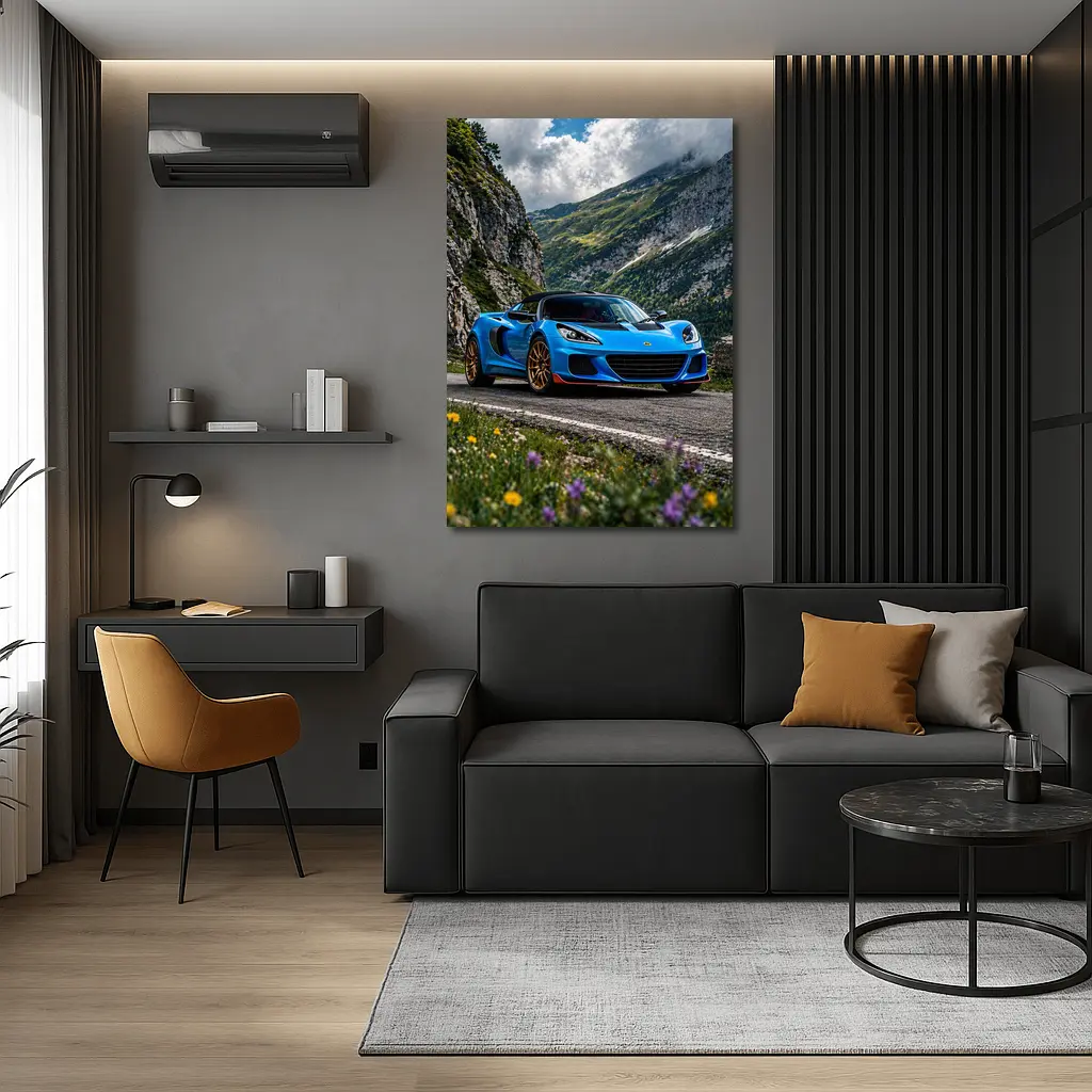 Lotus Elise Blue Sports Car Mountain Road – Wall Art