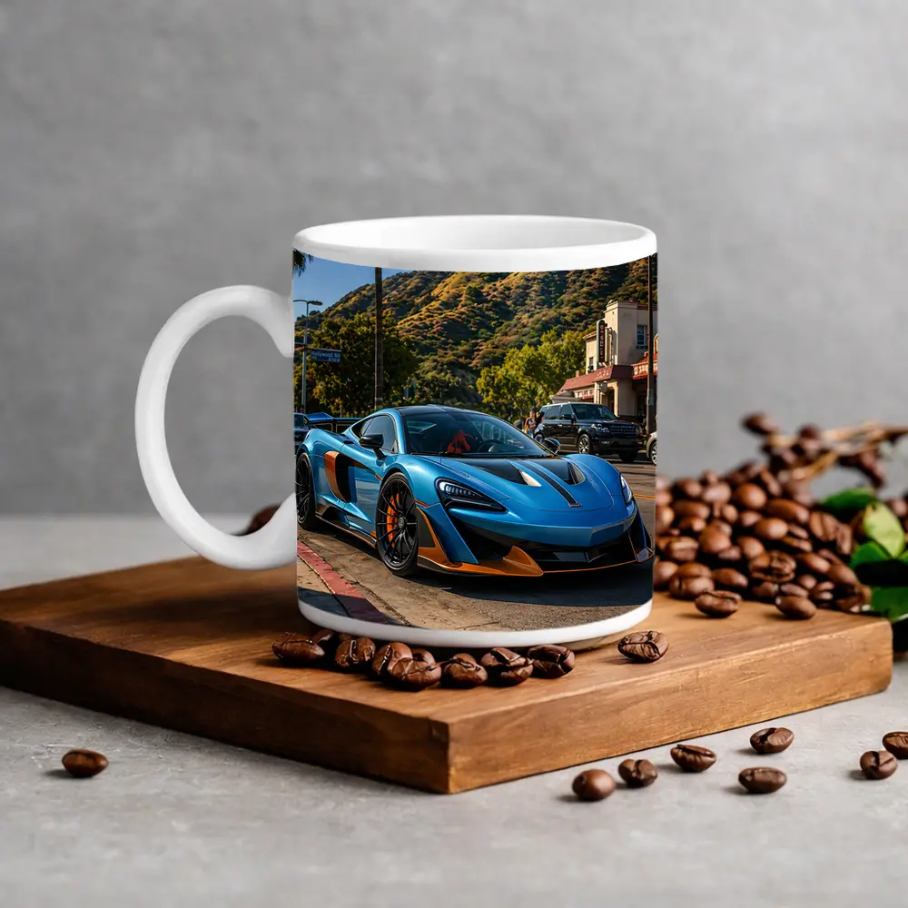 McLaren 600LT Blue Hollywood Hills Los Angeles – Mugs