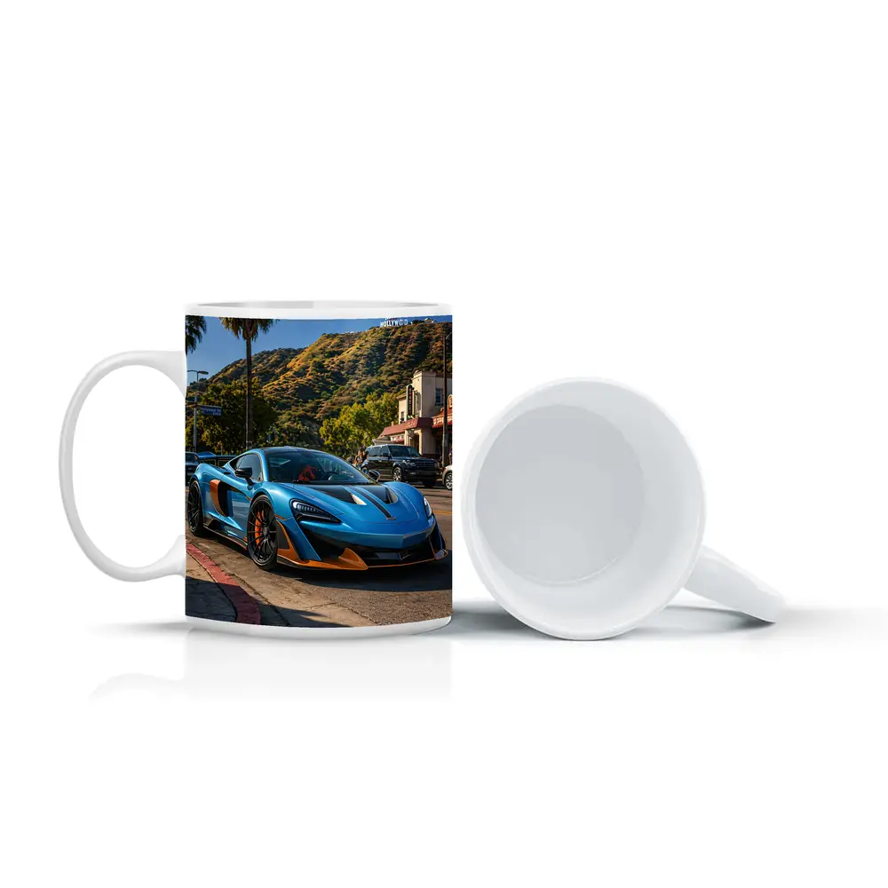 McLaren 600LT Blue Hollywood Hills Los Angeles – Mugs